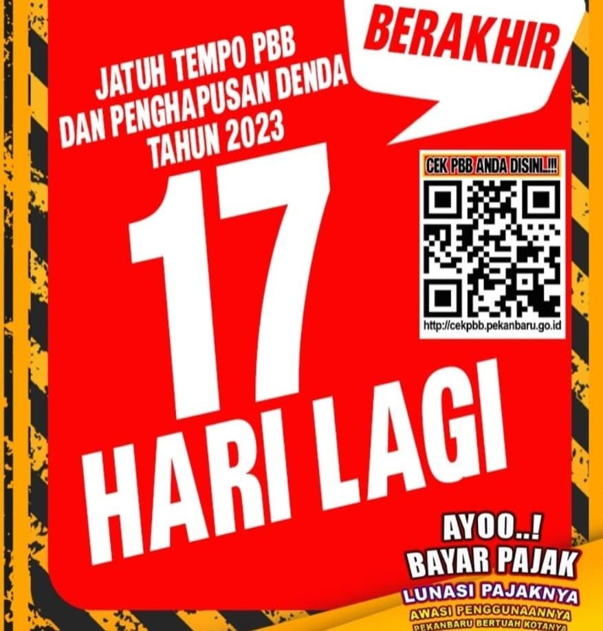 Penghapusan Denda Pajak Akan Berakhir, Bapenda Pekanbaru Imbau WP Bayar Pajak