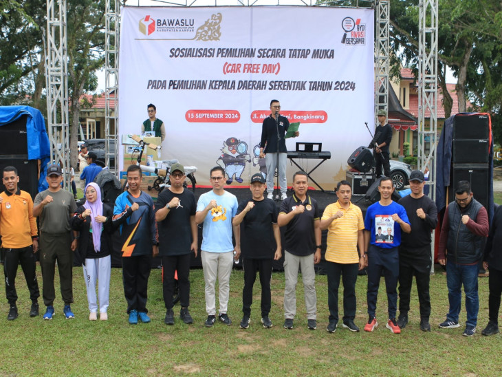 Pj Bupati Kampar Hambali Hadiri Car Free Day Yang Di Taja Bawaslu Kampar