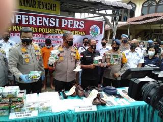 Sat Res Narkoba Polrestabes Medan Gagalkan 26,9 Kg Sabu Antar Provinsi